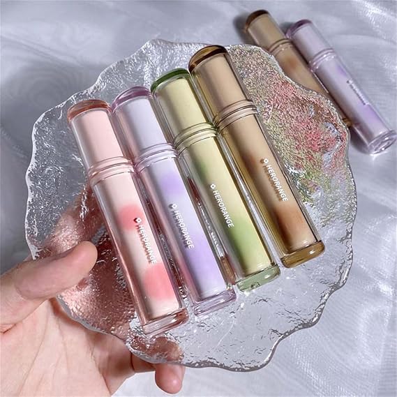 Herorange Lips Makeup for Woman One Glaze Makeup Tinted Lip Blam-in-gloss Liquid Lip Ultra-Gentle Non-sticky Formula Pristine Color (01)
