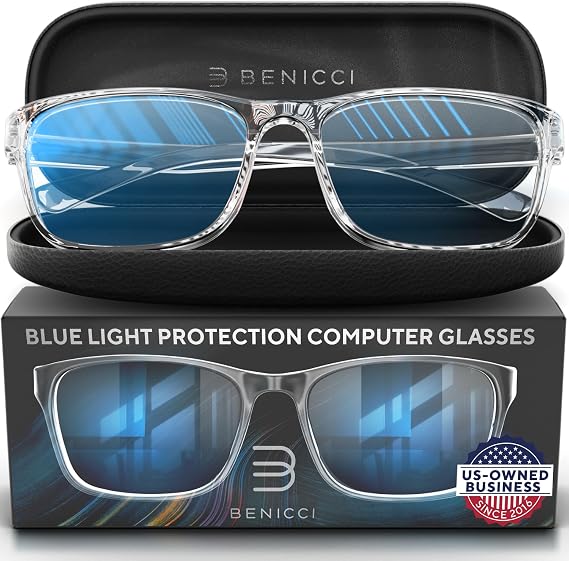 Clear Blue Light Glasses for Women and Men, Computer and Screen Glasses