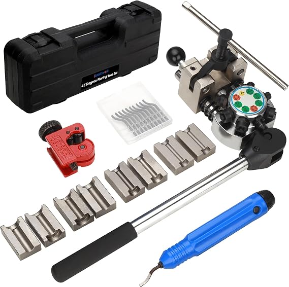 Brake Line Flaring Tool Kit 45 Single/Double Flare for 3/16-3/8 Tubing