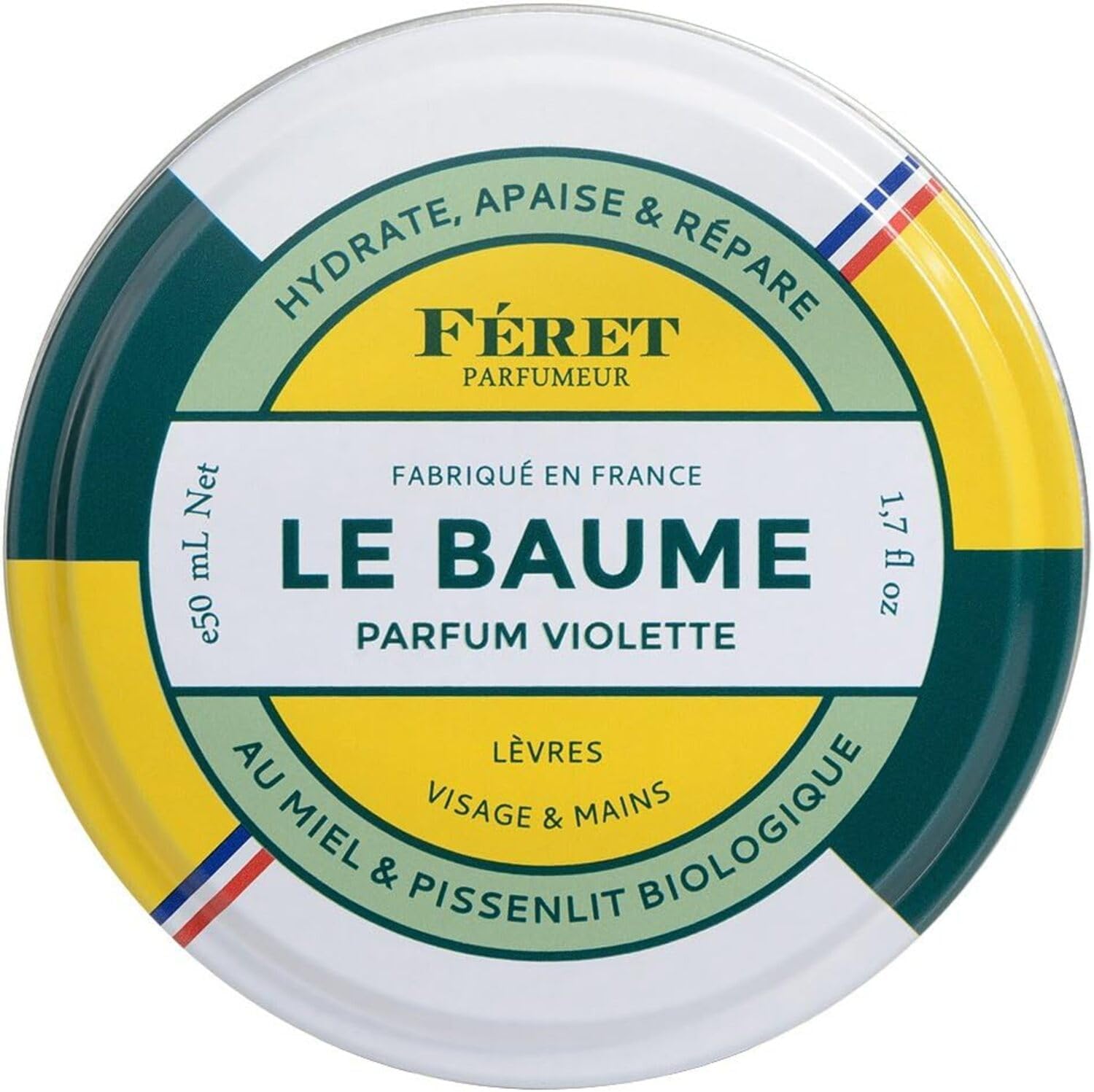 Feret Le Baume Multi-Purpose Balm – Violette – Deeply Hydrating Moisturizer for Dry Cracked Skin, Lips & Cuticles - Natural Lip Balm with Shea Butter & Honey -Made in France - 50ml/1.7 Ounce