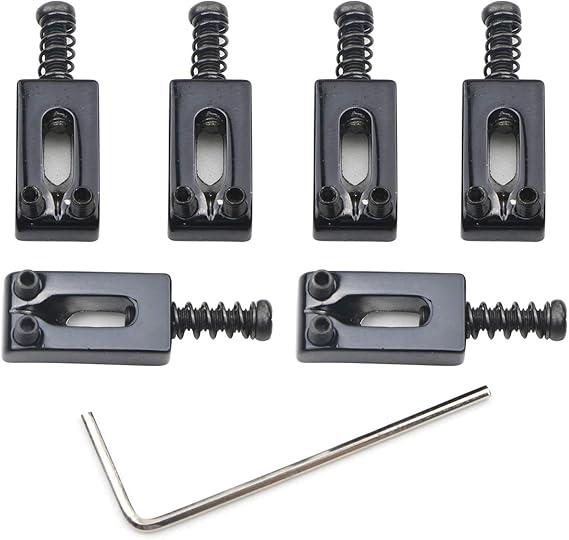 Guitar Bridge Saddles, 6 pcs Black Electric Tele