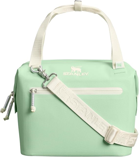 Stanley All Day Julienne Mini Soft Cooler Bag & Lunch Box 7.4 Quart | 10 Can Coolers with Handle and Strap | Keeps Cold for Hours | Insulated Travel Bag with Zipper | BPA Free | Pistachio