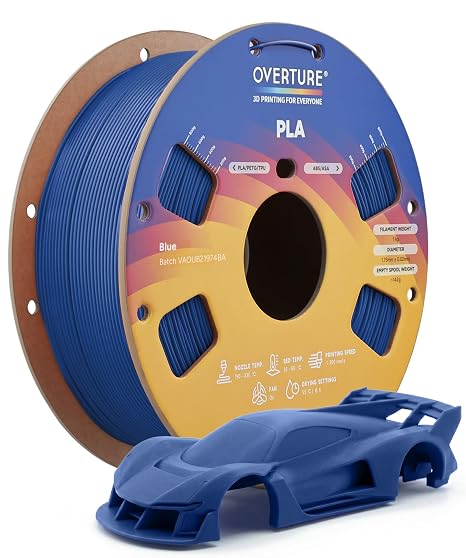 OVERTURE High Speed PLA Filament 1.75mm 3D Printer Filament,1kg Blue
