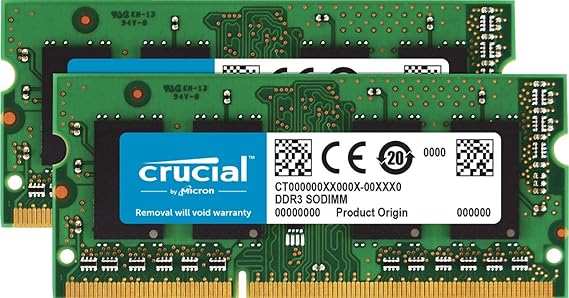 Crucial CT2KIT102464BF186D DDR3 1866 MT/s PC3-14900 16GB Kit 8GBx2 CL13 SODIMM 204pin 1.35V/1.5V
