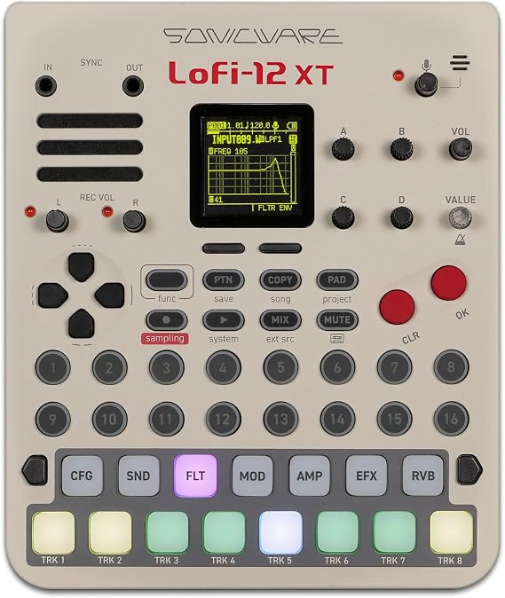 Sonicware Lofi-12 XT Limited Retro Color [Low-res Digitized Sampler] 12/24kHz Early-Digital Sound Sampling+12-bit Sampler mode, Compact/Lightwight/Battery-poweredTry Now, Intro Deal!