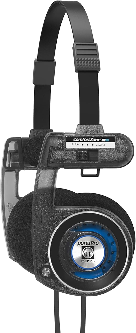 Koss Porta Pro Utility On-Ear Headphones, Stealth Grey Interchangeable Cord