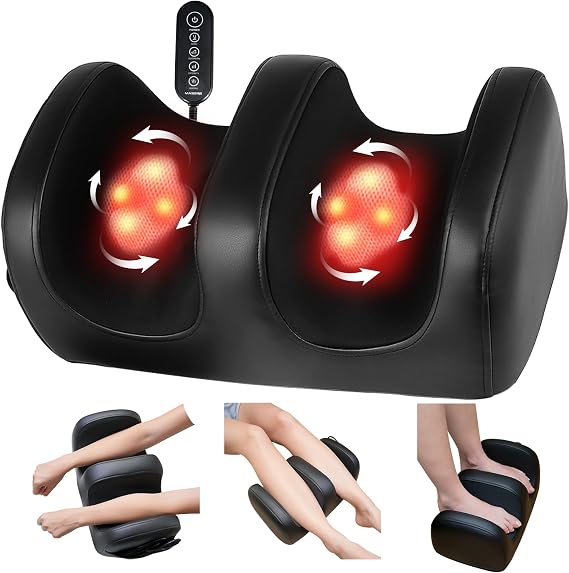 Shiatsu Foot Massager with Heat, Deep Kneading Foot & Calf Massager