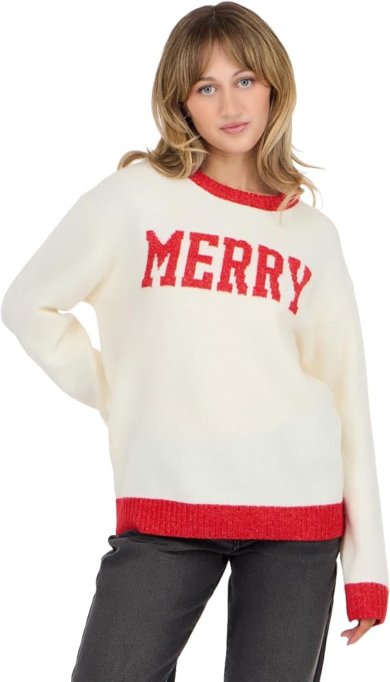 Forever 21 Women's Mossy Contrast Crew Nekc Sweater