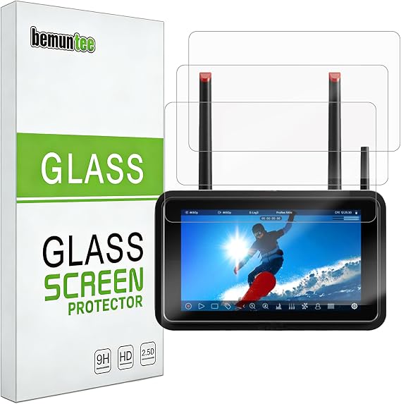 bemunteeスクリーンプロテクター Atomos Ninja TX GO 5.2インチ用 3枚パック 硬度9Hの強化ガラス 傷防止 気泡なし
