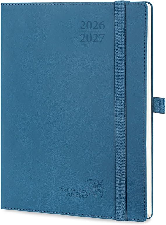 POPRUN Calendar 2026 2027 Weekly Planner Approx. A5 Softcover with PU Leather