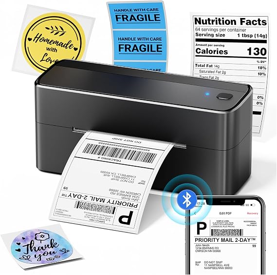 Phomemo Bluetooth Shipping Label Printer, 241BT 4x6 Thermal Label Printer
