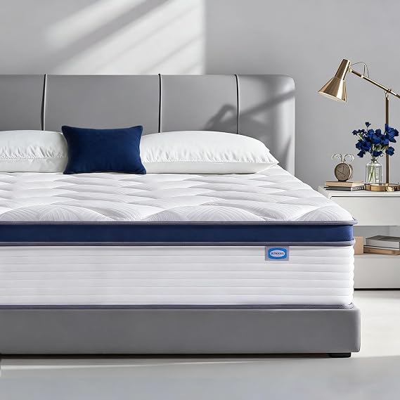 SEZMOONSI King Size Mattress 5FT, Memory Foam Pocket Sprung King Mattresses