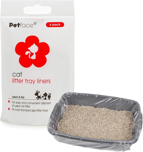 Petface Cat Litter Tray Liners, Fits Most Standard Trays Up To L75 x W35 cm, White (Pack of 6)