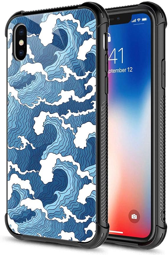 iPhone Xs Max ケース 9H 強化ガラス iPhone Xs Max ケース メンズ ボーイズ デザイン 耐衝撃 傷防止ケース Apple iPhone Xs Max 6.5インチ用 iPhone XS Max6.5 inch
