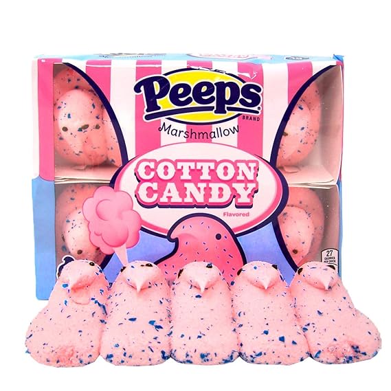 Peeps, Easter Peeps Marshmallow Cotton Candy Flavored Chicks for Basket Stuffers Gifts, 3 Ounces, 10 Count