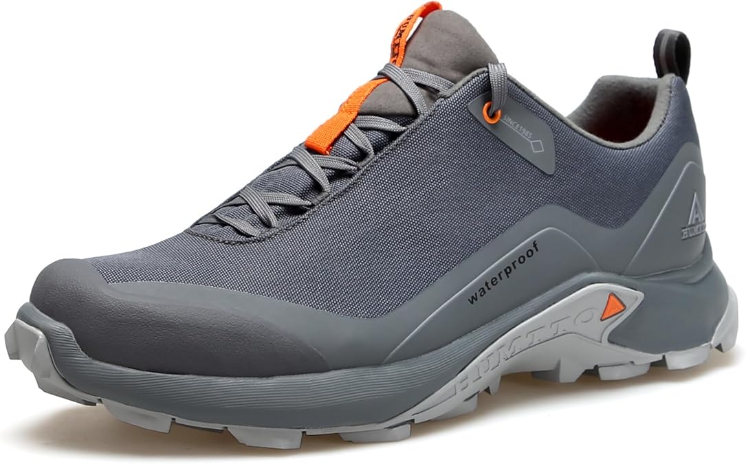 HUMTTO Men's All-Terrain Waterproof Hiking Shoes Lightweight Breathable Anti Slip Outdoor Trekking Trails Shoes