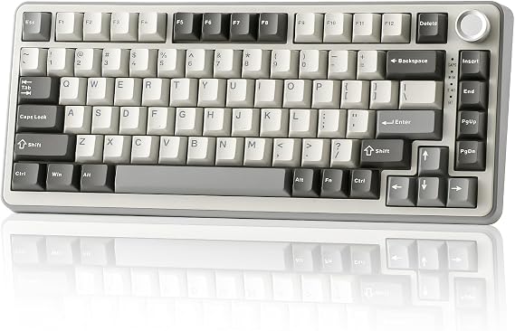 YUNZII B75 PRO 75% Wireless Mechanical Keyboard (Grey,Milk Switch)
