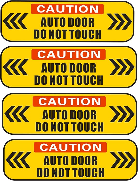 Automatic Door Stickers 4pc Vehicle Sliding Van Door Window Sticker 4.8 x 1.6 inch Self Adhesive Do Not Touch Sign Automatic Open Sign Automatic Sliding Doors Sticker