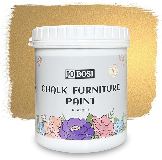 8.0 Gold Fl Oz Waterbased Wood Paint - Eco-Friendly, Easy to Apply Finish for Furniture, All-in-One, Odorless, Matte, No Wax Needed, Non-Toxic