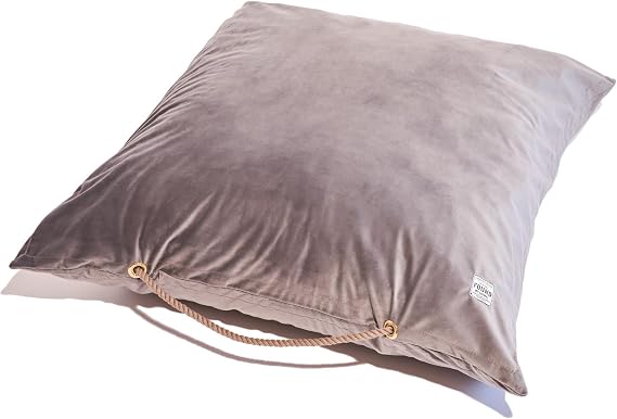 Found My Animal - Grey Velvet Dog Bed, (Large, 40 x 40) - Ultra Soft Comfortable Pet Bed - Puppy Bed with Removable Cover & Zip Closure - Plush Dog Bed for Indoor & Outdoor - Made in The USA