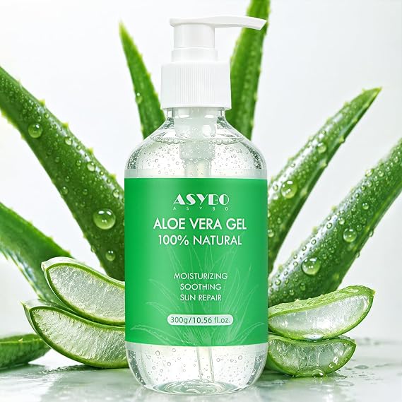 Aloe Vera Gel 300 ml – 100% Natural Pure Aloe Vera for Face Body Hair, Soothing and Nourishing Moisturising Aloe Cream for Dry Skin, Sunburn, Acne,