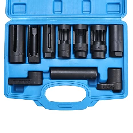 BOOMSTART 10-Piece Lambda Sensor Key Set 22 mm Lambda Sensor Nut 3/8 Inch 1/2 Inch Nox Probe Lambda Sensor Tool Socket Wrench for Disassembly Lambda Sensor Car