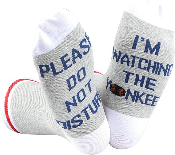TSOTMO 2 Pairs Baseball Socks Please Do Not Disturb Im Watching The D Socks Gift For Baseball Player