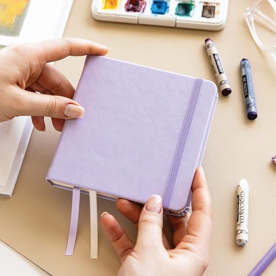 12x12 cm Hard Cover 80 Leaves 140 gr. Sketchbook - Sketch Book - Lila