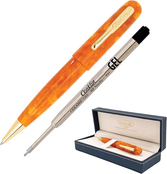 Conklin All American Gel Pen Sunburst Orange | Luxury Gel Pen with Refillable Ink | Bold Color, Smooth Writing, Elegant Design