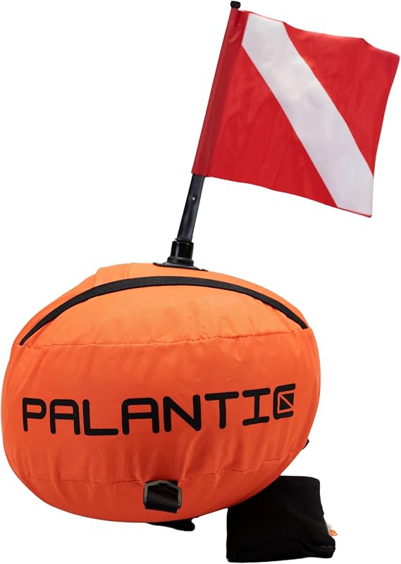 Scuba Choice Spearfishing Buoy Float with Dive Flag - High-Visibility, Durable 420D Nylon Cover, PVC Bladder for Scuba Diving & Freediving