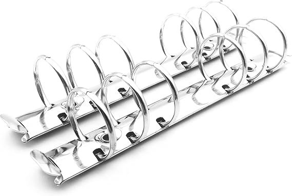 2 Pieces 6-Hole Ring Binder Mechanisms Replacement Kit for Binder Planners (Personal A6 30mm)