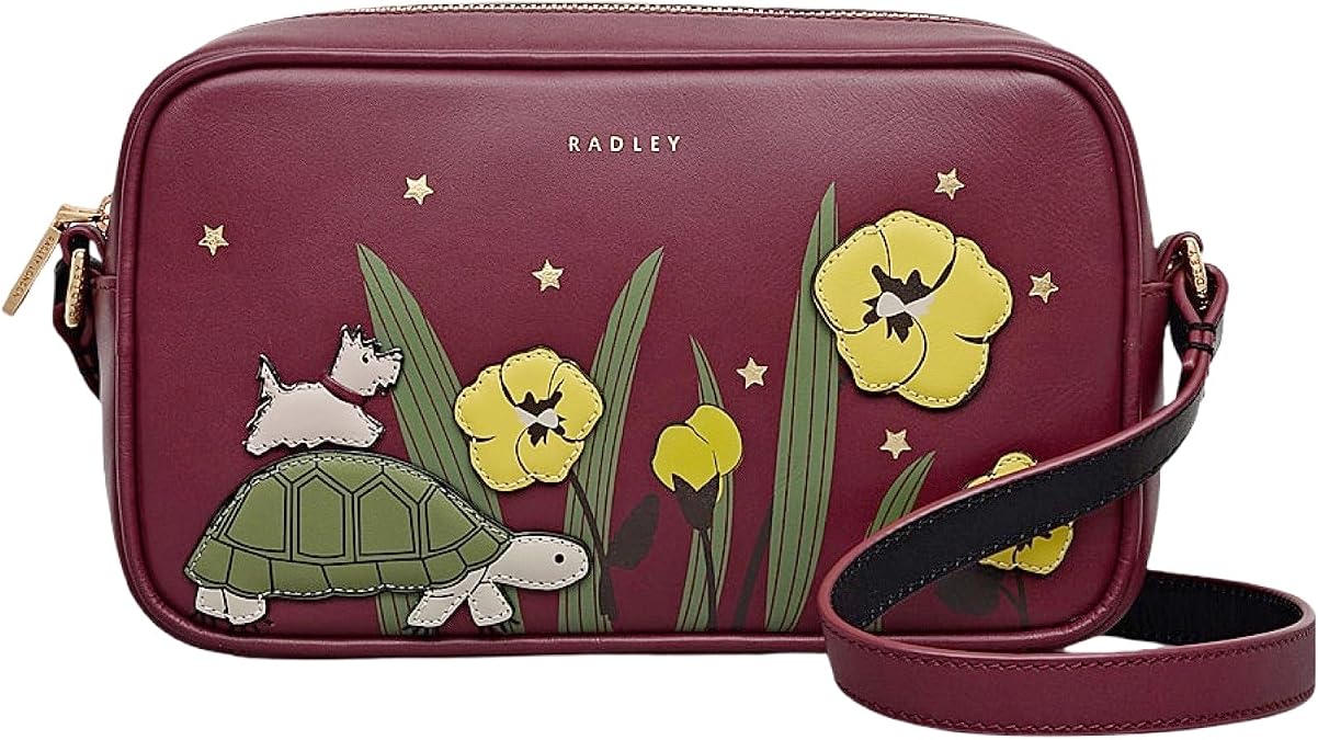 RADLEY London Midnight Wanderer Small Zip-Top Leather Crossbody Bag, Dark Cherry