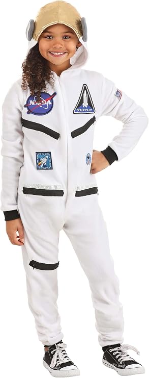 Kid's Astronaut Jumpsuit Costume - Unisex Child Space Suit Outfit - NASA Flight Suit Cosplay Costume