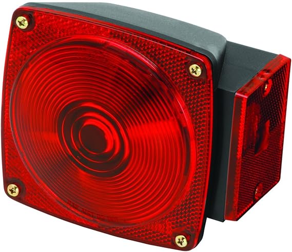 Wesbar 2823284 Deluxe Black Right Marine Tail Light