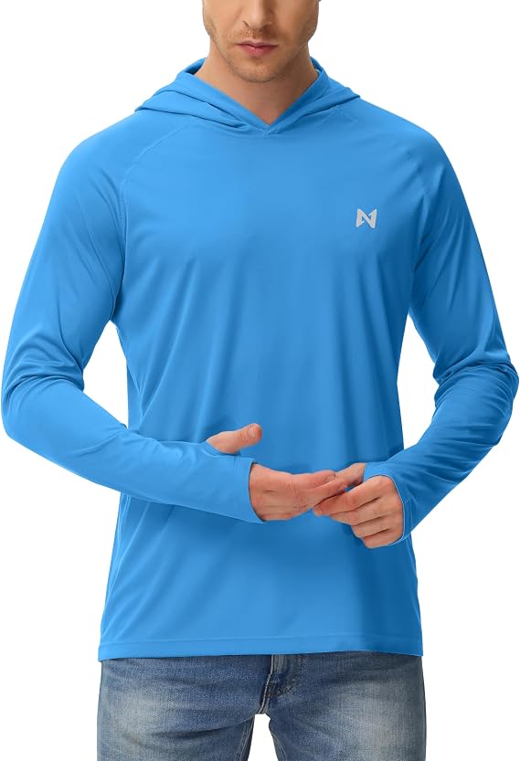 isnowood Men's UPF 50+ Fishing Hoodie Sun Shirt Long Sleeve