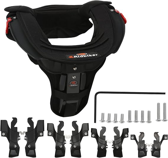 Motocross Gear Neck Protector Motorcycle Neck Brace for Adult Neck Guard MTB Body Protection Gear (Black)
