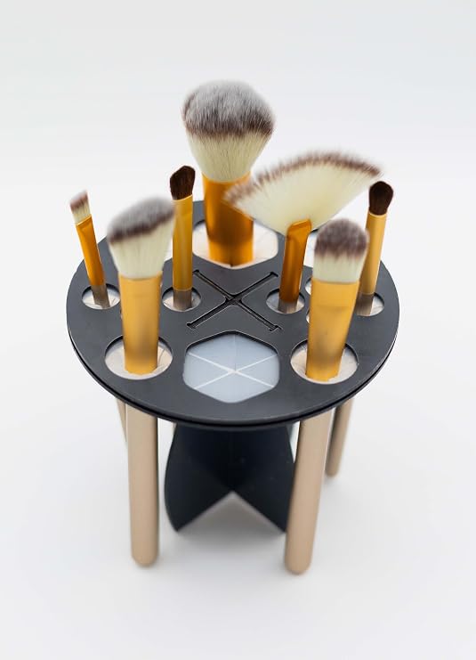 Makeup Brush Drying Rack & Organizer Compact, Space-Saving Stand for Air-Drying Eyeshadow, Blending & Face Brushes, Ideal for Womens