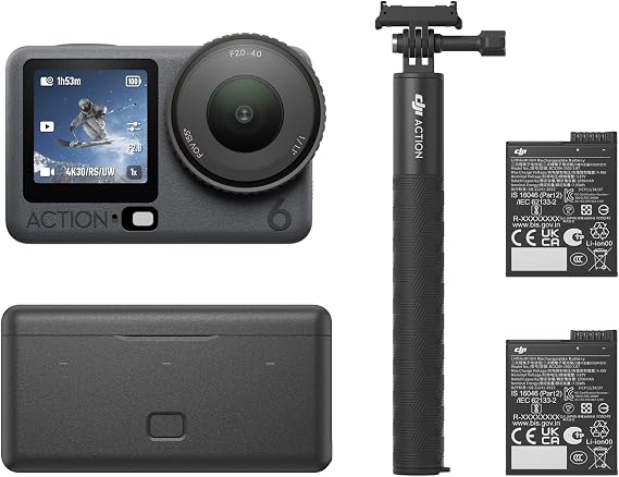 DJI Osmo Action 6 Gelişmiş Combo, 1/1.1 ″ Kare Sensörlü Aksiyon Kamerası, f/2.0–f/4.0 Değişken Diyaframı, 2 Pille Uzatılmış Pil Ömrü, Genişletilmiş Dış Mekan Çekimi için Aksiyon Kamerası 4K | 1/1.1″ Kare Sensör, f/2.0–f/4.0 Değişken Diyafram, Soğuğa Dayanıklı Tasarım, 2 Pille Uzatılmış Pil Ömrü