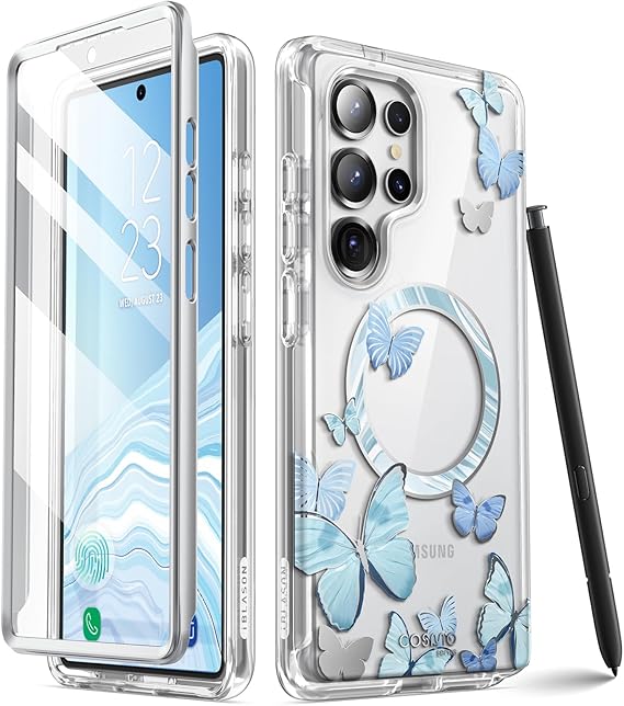 i-Blason for Galaxy S25 Ultra Case MagSafe with Screen Protector, Butterfly