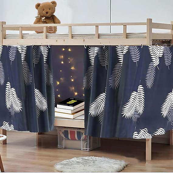 2 Panels Bunk Bed Curtains Dorm Privacy Cover Decor,Palm Leaf