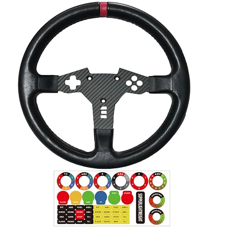 Replace 13 inch lightweight Suede/Leather Steering Wheel Replace Panel For PXN VD4/VD6 Bundle- 4Nm/6Nm Force Feedback Servo Motor Base (For PXN VD4/VD6 With Full Leather)