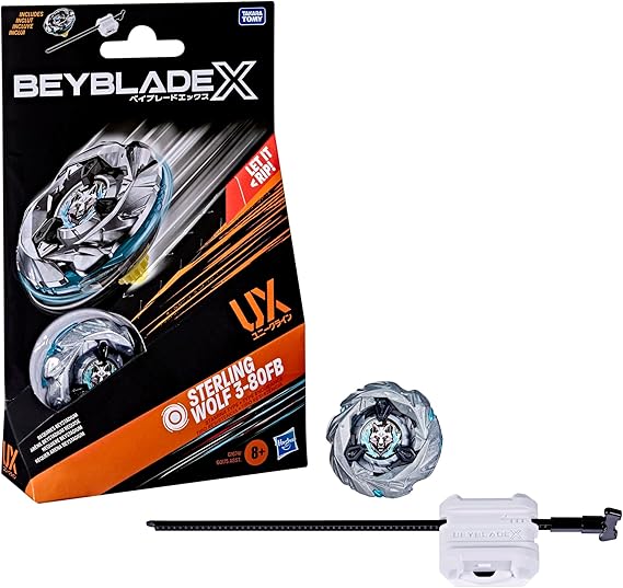 Hasbro Beyblade X Sterling Wolf 3-80FB UX Starter Pack Spinning Top and Starter Pack