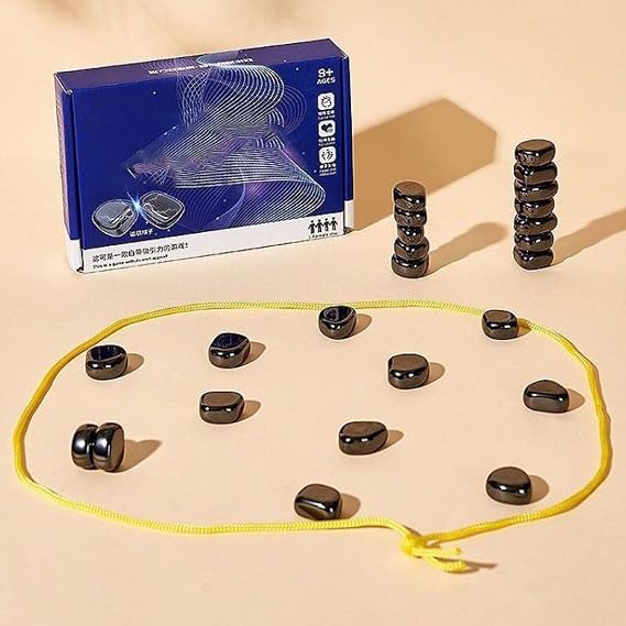 Magnetic Chess Game, Magnetic Board Game, Fun Table Top Magnetic Stone Board Game, Magnetic Party Game Strategy Family Board Game for Kids and Adults, Logical Thinking