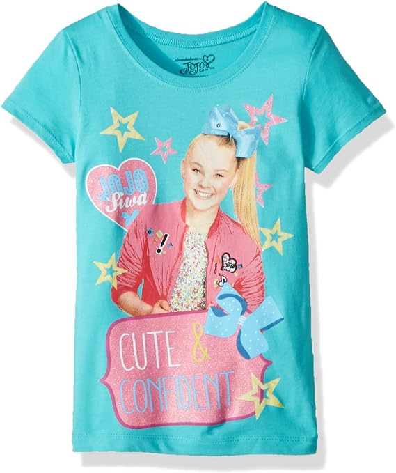 JoJo Siwa Girls' Little Cute Short Sleeve T-Shirt-Bowbow, Unicorns, Rainbows