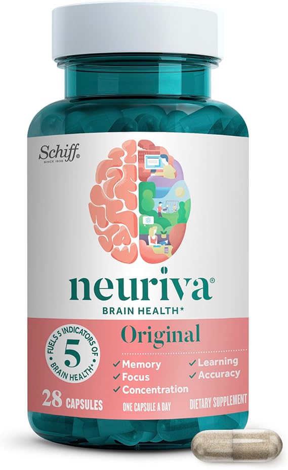 NEURIVA Original Brain Supplements - 28 Count Capsules