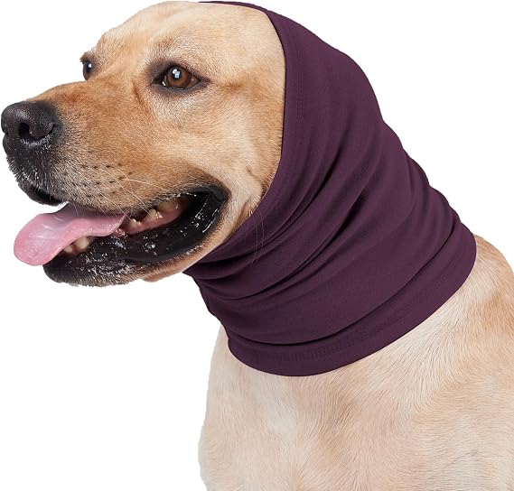 No Flap Ear Wrap for Dogs, Calming Dog Ear Cover & Noise Protection Hoodie