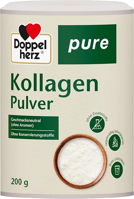 Doppelherz Pure Collagen Powder Tasteless - easily soluble - no preservatives and flavours - controlled raw material from pasture farming - 200 g