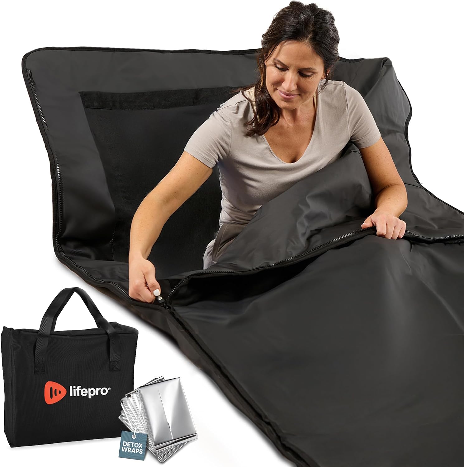 LifePro RejuvaWrap Far Infrared Sauna Blanket for Detox & Relaxation – Available in 5 Colors & 3 Models – Portable Sauna Blanket Infrared for Muscle Relief, Circulation & Recovery – 9 Heat Levels