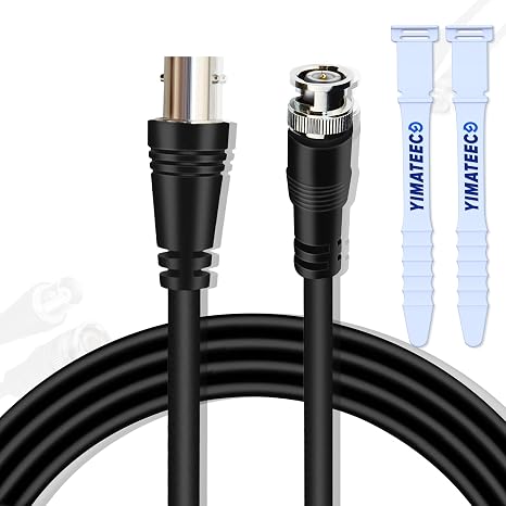 CCTV Cable BNC Video Power Cable Extension Lead CCTV Security Camera Cable 3ft DC Power Extension Cable Male to Female BNC Cable Coaxial Cable (1M Cable, 1Pcs, Black)