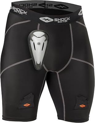 Shock Doctor Hockey Compression Short with BioFlex Cup Included for Adult Men